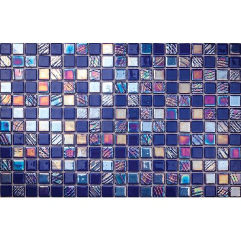 Mosaïque de verre pressé sur Alves Blend Cobalt - 32.5cm x 51.5cm pour piscine (0.167 m 2)