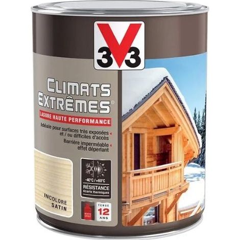 Lasure Climats Extrêmes 12ans Hautes performances V33 Incolore 2,5 L