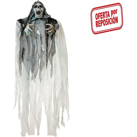 BigBuy Atosa Scheletro Appeso con Luce e Suono 153 cm Multicolore