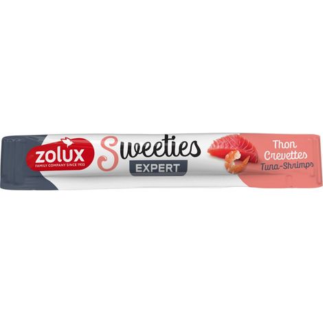 Zolux SWEETIES Friandise crémeuse pour chats 14 g - Thon aux crevettes 14 g (1/3)