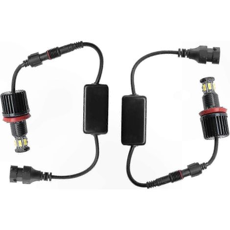 Paar 12-LED-Ringpositionsleuchten (120 W), kompatibel mit BMW E82, E90, E60, E61, E63, E89 X6, H8-Scheinwerfer, Tagfahrlicht, Angel Eyes, direkter Ersatz (1/5)