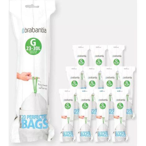 Brabantia Sacchi della Spazzatura Bianchi 30 Litri 20 Sacchi