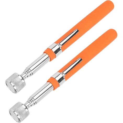 Lot de 2 outils télescopiques magnétiques – Extensible jusqu'à 66 cm, soulève 2,5 kg max, bâton de récupération, baguette de préhension en métal, poignée en caoutchouc, accessoire de (1/5)