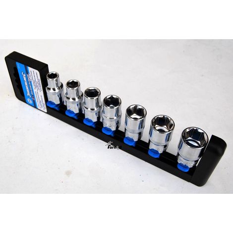 SET BUSSOLE INSERTI ESAGONALI IN POLLICI 7 PZ ATTACCO 1/2 DA 3/8 A 3/4 101 SILV