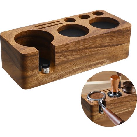 Stazione di pressatura per espresso, altezza regolabile, design in legno resistente, A (1/2)