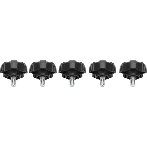 Lot de 5 vis à molette réglables en plastique à tête cinq étoiles, vis de verrouillage à torsion manuelle M6 10 mm (1/5)