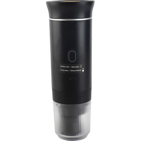 Cafetière portable pour voiture, maison et voyage, 3 en 1, sans fil, électrique, compatible avec les capsules et le café moulu, mini chauffe-eau froide 15 bars avec tasse de 120 ml. (1/5)