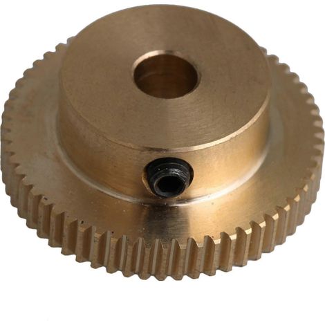 Roue dentée à vis sans fin en laiton jaune, module 0,5, 60 dents (1/5)