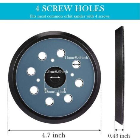 Disques de ponçage de rechange de 125 mm pour ponceuse orbitale aléatoire, avec fixation auto-agrippante, 8 trous (bleu) (1/5)