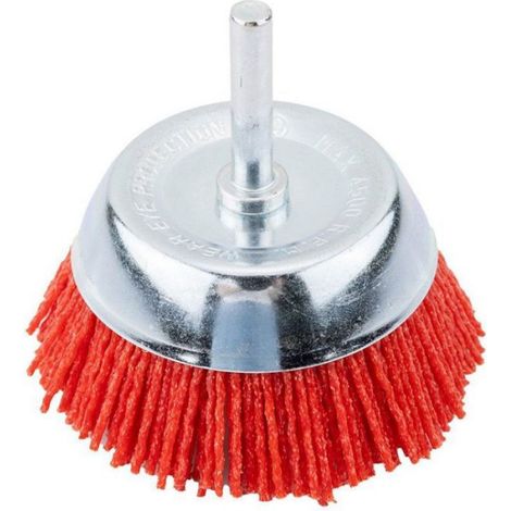 Brosse Circulaire - Brosse Coupe Nylon 75 mm - Tige 6 mm - Pour Nettoyage Surfaces Et Fissures - Unité