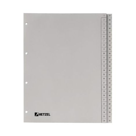 Zahlenregister DIN A4 1-52 Polypropylen grau DIN A4 1-52 Polypropylen grau (1/2)