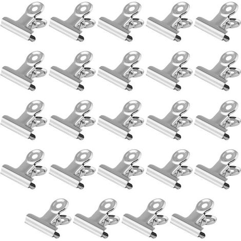 Punti metallici OIMG 24 pezzi 30 mm Punti metallici Bulldog Punti metallici Bulldog per carta Realizzati in acciaio Punti metallici a cerniera Realizzati in metallo per casa, ufficio e (1/5)