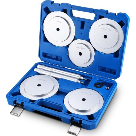 Kit de herramientas para el montaje de anillos de sellado para elevadores de camiones, 122-160 mm (4-13/16"-6-5/16"), con extractores de rodamientos y anillos de sellado grandes, compatible con camion (1/5)