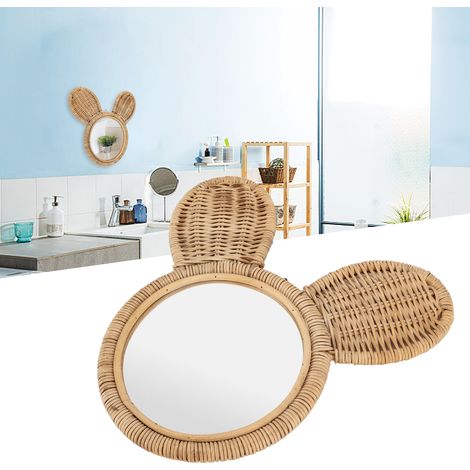 Miroir Suspendu en Rotin Haute Définition pour Salle de Bain et Décoration Murale Hôtel (1/5)
