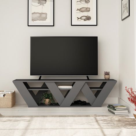 TV-Möbel Ralla Anthrazit Melamin 158x40x30 cm (1/3)