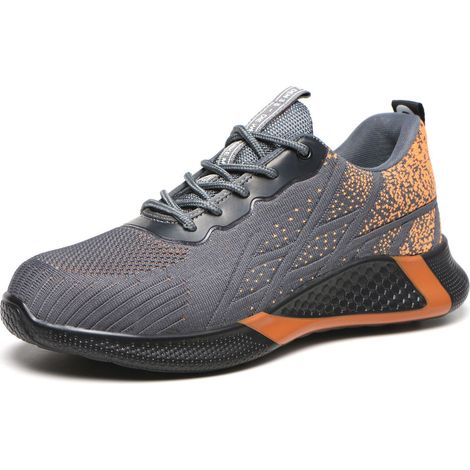 Lightweight Safety Shoes for Men and Women with Steel Toe Cap Work Shoes Safety Shoes Industrial and Construction Sneakers Gray,Size 44 (1/5)