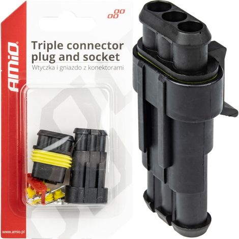 Conector hermético Superseal de 3 pines Amio-03519 (1/4)