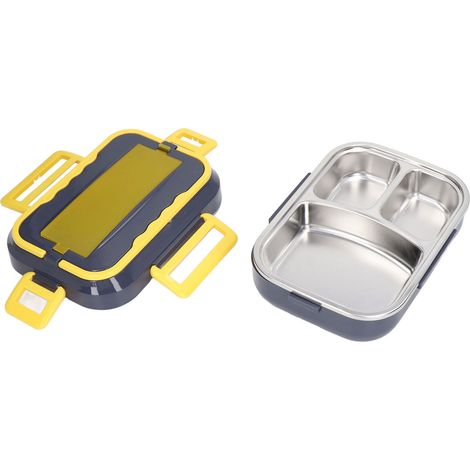 Beheizbare Lunchbox, blau, 1,5 Liter, Edelstahlbehälter, elektrisch, Plug-and-Play, ideal für Mittagessen, Reisen und Auto, EU-Stecker 220 V (1/5)