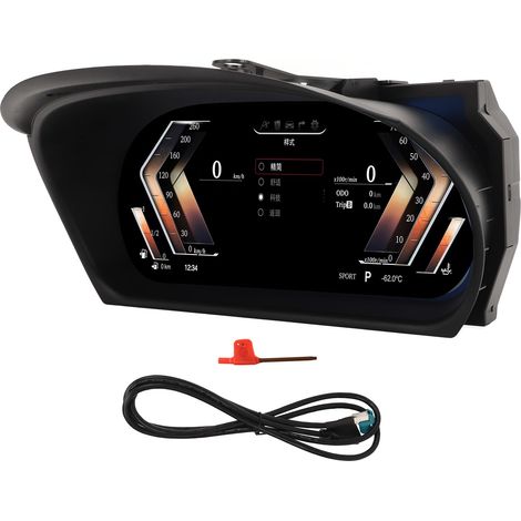 Tableau de bord LCD pour instruments numériques de voiture, 10 pouces, compteur de vitesse, moniteur de tableau de bord pour série 3 E90 E91 E92 E93 (1/5)