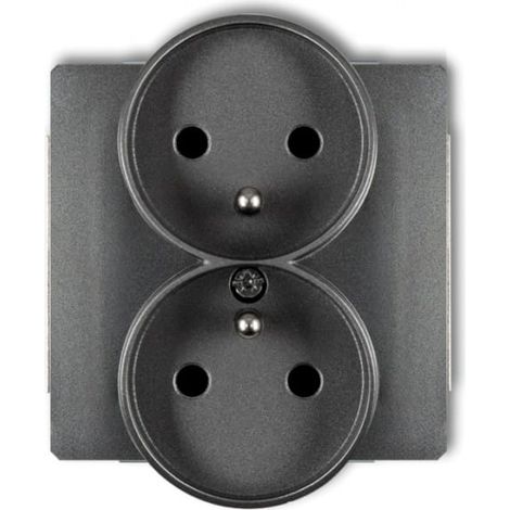 Deco Soft Doble toma de corriente con/sin marco, grafito 11DGPRSO-2zp