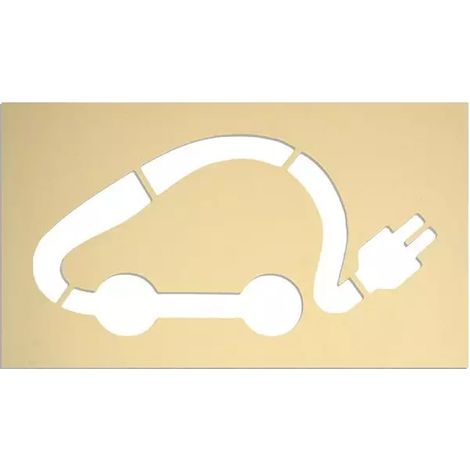 Pochoir de marquage au sol réutilisable semi rigide (PVC 1mm) - Voiture électrique 60x120cm