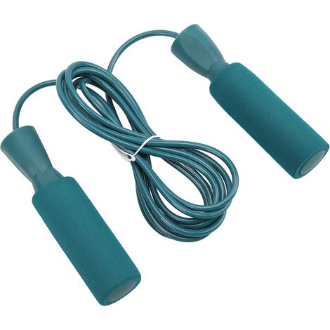 Corde à sauter en fil d'acier ajustable avec doubles roulements pour hommes, femmes et enfants - Bleu (1/5)