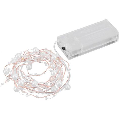 Guirnalda decorativa de 20 luces LED de luz blanca cálida, ideal para fiestas, bodas, el hogar, el jardín, el dormitorio y la decoración de interiores y exteriores. (1/4)