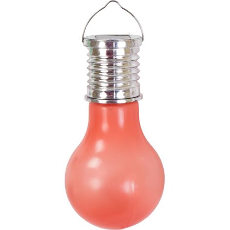 LED Kunststoff Glühbirne Garten-Dekoleuchte Solarlampe Partyleuchte Hängelampe - rot (1/2)
