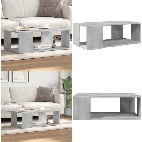 Table basse gris béton 89,5x48x30 cm bois d'ingénierie - Table Basse - Meuble Salon - Table D'appoint - Bout De Canapé - Table Ronde - Home & Living (1/5)