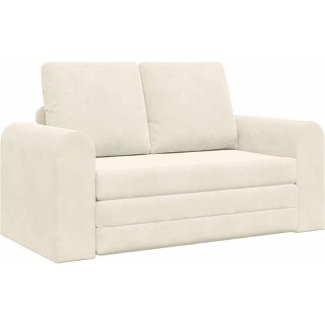 Divano letto Crema 148 x 71 x 83 cm Velluto vidaXL (1/5)