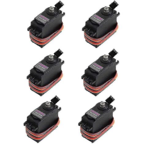 6er-Pack MG996R Metall-Digitalgetriebe-Servomotor mit Hebelarm, kompatibel mit Arduino Highway