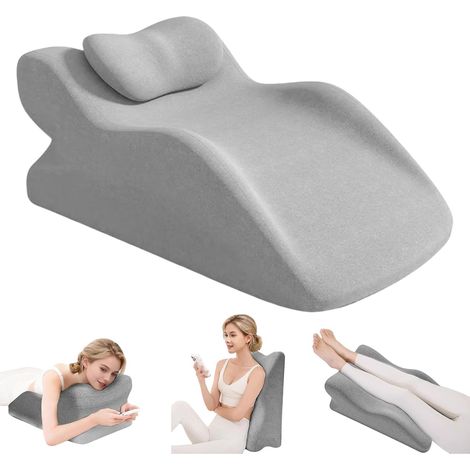 Coussin pour Les veines, pour surélever Les Jambes, Coussin Triangulaire en Mousse à mémoire de Forme pour Lits, canapés, sièges,Lecture et détente (1/5)
