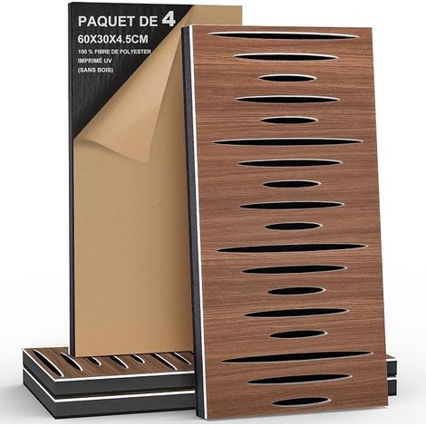Acoustic Foam Panels 4 Pack Acoustic Foam Panels Self Adhesive Soundproofing for Walls Decorative Wall Panels 3D Polyester Fiber Perforated Three Layers for Recording Studio (1/5)