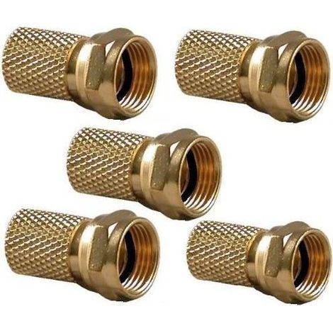 Lot 5 Fiches F OR avec joint coaxial 6,8 MM CONN…