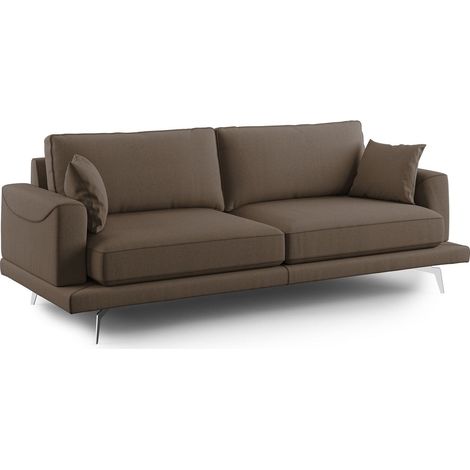 Dorian Divano moderno in tessuto morbido antimacchia T05 198 cm marrone