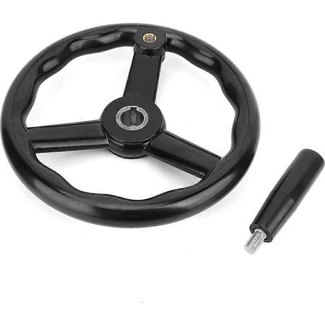 Volant de tour à 3 branches en bakélite noire antidérapante 25022 mm avec poignée pour machine-outil (1/4)