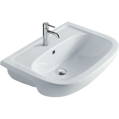 Lavabo semiencastrado 66x48 blanco - Galassia Nemi (1/4)
