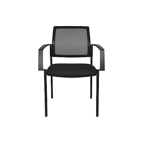 Silla apilable de malla  4 patas  UE 2 unid  asiento negro 