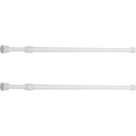 Lot de 2 Tringles à Rideau sans Perçage en Abs Blanc, Résistantes la Rouille Ressort, pour Chambre et Installation Facile (1/5)