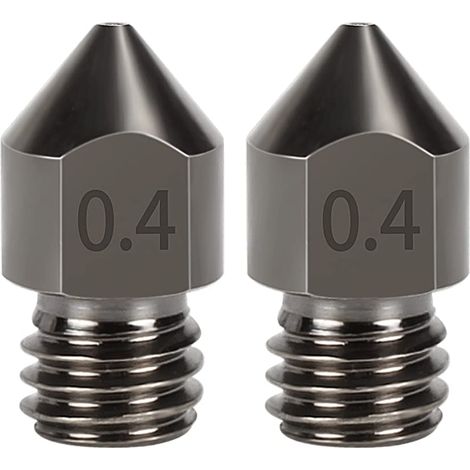 2er-Pack MK8-Düse aus Hartstahl, 1,75 mm, verschleißfeste Verbrauchsmaterialien aus gehärtetem Stahl – 0,4 mm