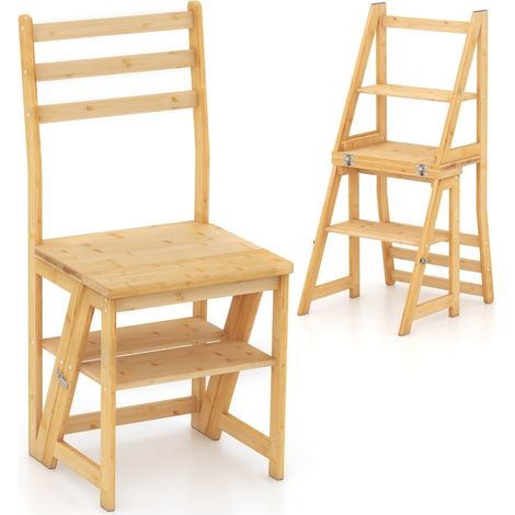 Sgabello sedia e supporto per piante in bambu 3 in 1 pieghevole 232795012 (1/5)