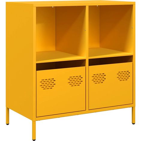 vidaXL Credenza Giallo Senape 68x39x73,5 cm Acciaio Laminato a Freddo (1/5)