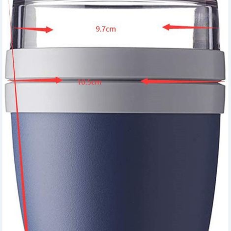 Pot à yaourt et en-cas bleu marine 10,5 cm, gobelet repas portable pour voyage et bureau, idéal pour petit-déjeuner (1/3)