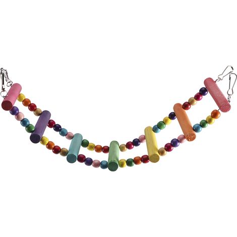 Perles colorées en bois naturel, échelle d'escalade, balançoire, support de jouet pour perroquet, fournitures de Bar (1/5)