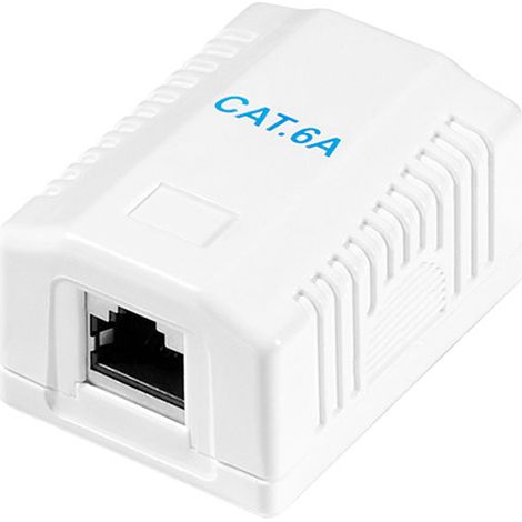 RJ45-LAN-Buchse Cat.6A, geschirmt, Aufputzmontage, LogiLink  Internet Box 10GbE PoE+ STP, 1x RJ45, Weiß