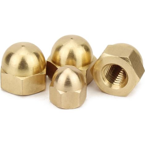 Écrou Borgne en Laiton, Écrou Hexagonal à tête Bombée Ecrou Cache-Boulons M5, 20 pcs (1/5)