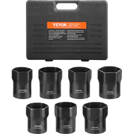 VEVOR Jeu de Douilles pour Contre-Ecrous de Roulement de Roue 7PCs, a Entrainement de 1/2 po 12,7 mm, SAE et Metriques, 6 Pans, Outil de Montage et Demontage deEcrous pour Ford et Toyota Vehicules