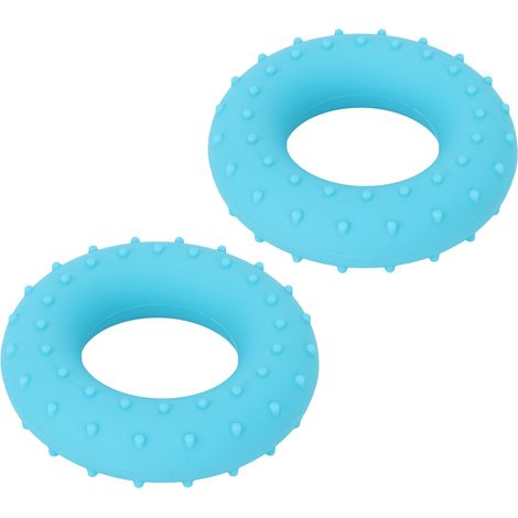 Lot de 2 anneaux de musculation en silicone, renforceur de préhension type O, exercice des doigts, rééducation musculaire, 40 lb, bleu (1/5)