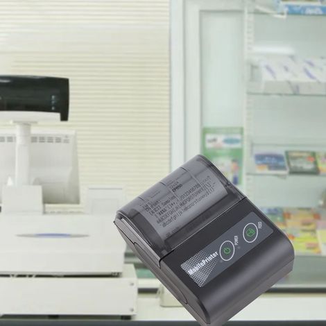 Stampante termica Bluetooth [✓] Mini stampante per biglietti portatile in ABS da 57,5 mm con funzione di sospensione/riattivazione automatica, ideale per ristoranti, negozi e bar. (1/4)