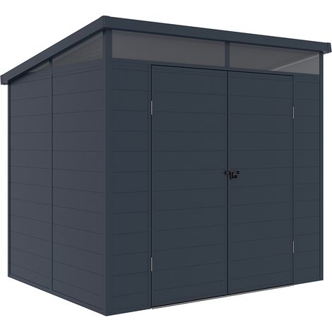 Westmann Kunststoff Gerätehaus Topia L  mit Pultdach  Anthrazit  2x2,5 m (1/5)